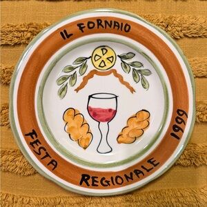 IL Fornaio Decorative Plate with Orange and Green Accents